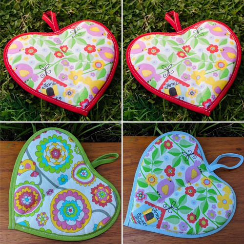 Agarradera Corazon Lona Manopla Para Horno