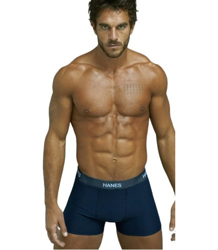 Pack 3 Boxer Hanes Microfibra Lycra Calado Elastico Exterior