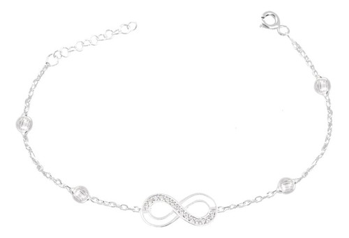 Pulsera Plata 925 Infinito Con Puntos De Luz Extensible