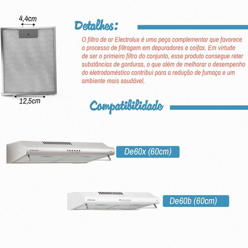 3x Filtro Ar Depurador Coifa De60x De60b E653000 A07685601