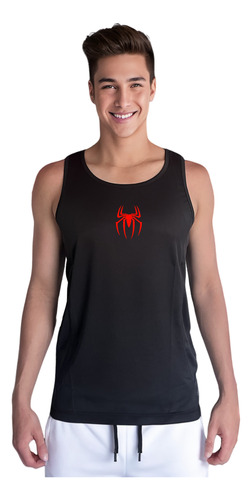 Polera Spiderman Superheroe Dryfit Sin Mangas Hombre 