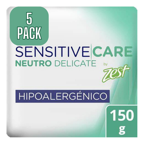Zest Jabón En Barra Sensitive Care 5 Pack De 150g C/u