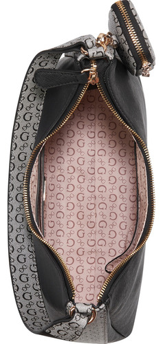 Bolsa Guess Factory Sg959718-bla Acabado de los herrajes Níquel Color Negro Correa de hombro Negro Diseño de la tela Lisa