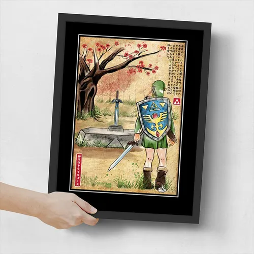 comprar Quadro The Legend Of Zelda Link Tamanho 45x33cm