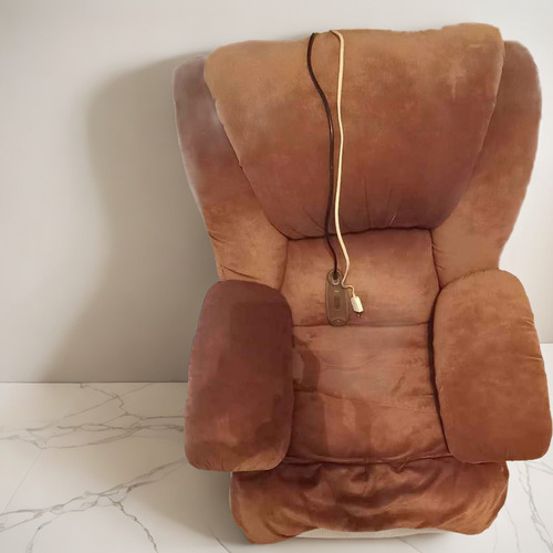 Sillon Relax Reclinable Con Masajeador Y Calor Impecable Marrón Claro Liso (Usado)