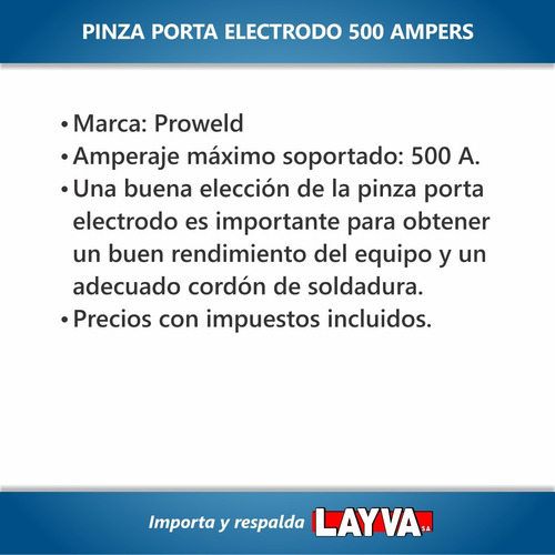 402320 Pinza Porta Electrodo 500a Soldadura Inverter Soldar