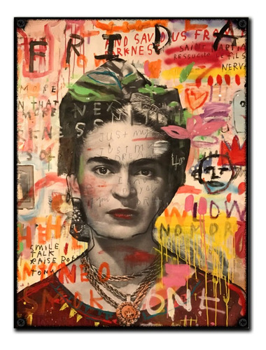 #28 - Cuadro Vintage 30 X 40 / No Chapa Frida Kahlo Madera