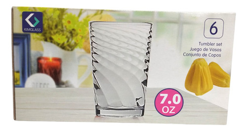 Set Vasos De Vidrio 200ml X6 Unidades Color Kyoto