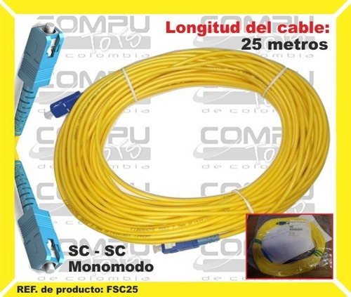 Cable Fibra Optica Sc-sc 25 Mts Ref: Fsc25 Computoys Sas
