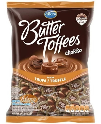 Bala Macia Arcor Caramelo Butter Toffees Recheio Sabor Trufa