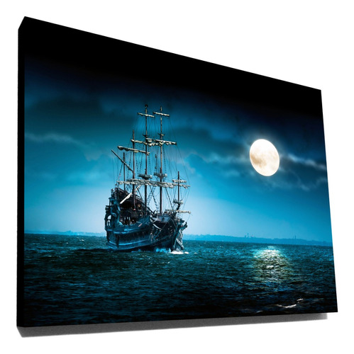 Cuadro Barco Pirata 40x30 Cm Luna Mar