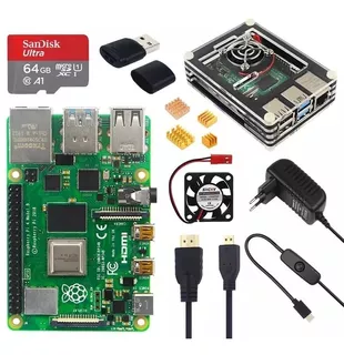 Kit Raspberry Pi4 8gb C/ Case Acrílico+cartão 64gb, Completo