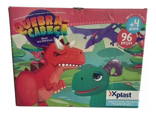 Jogo Quebra Cabeça Infantil Educativo Puzzle Dinossauro 96pç