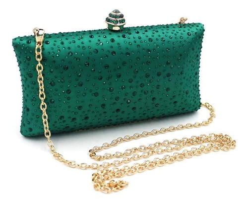 Bolso De Noche Con Diamantes De Imitacion-verde