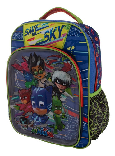 Mochila Escolar Ruz Pj Masks Unisex Color AZUL VERDE NARANJA ROJA