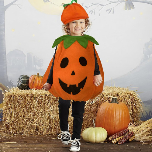 Disfraz De Calabaza De Halloween Para Bebé, Niña Y Niño, Bonito Disfraz De Fiesta De Calabaza Con Sombrero De Calabaza