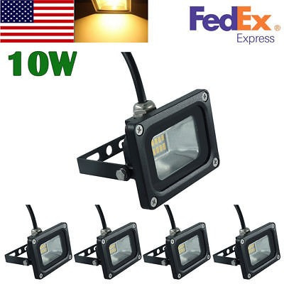 5 X 10w Cálido Blanco Led Smd Luz Foco Seguridad Exterior Fa