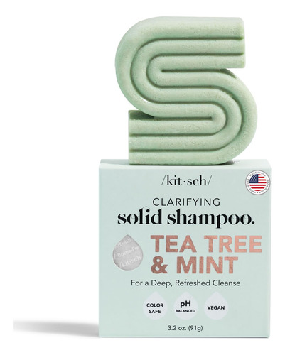 Kitsch Tea Tree & Mint Clarifying Shampoo And Shave Bar, Ch.