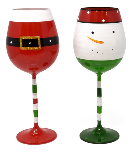 Gift Boutique Copas De Vino De Navidad De .8 Onzas, Juego