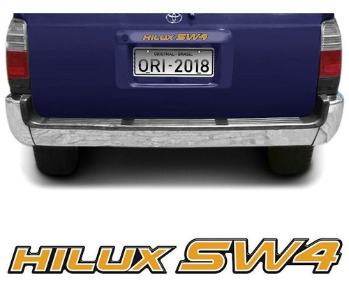Adesivo Traseiro Hilux Sw4 2002 Emblema Dourado Resinado