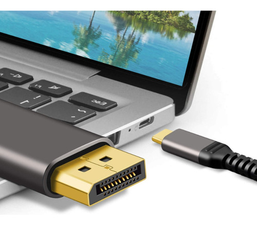 Cabo Usb Tipo C Para Displayport 4k 144hz E 8k Thunderbolt 3