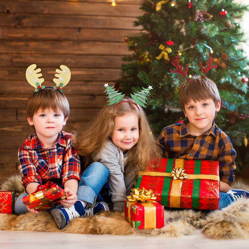 5 Cuernos De Navidad Diademas Para El Pelo Aros Festivos Hea 