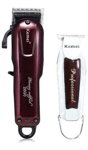 Set Kemei Maquina Cortar Pelo Clipper + Patillera Trimmer .