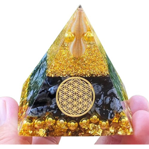 Cristal Orgonite Pirâmide Prosperidade Pedra Sorte Energia 