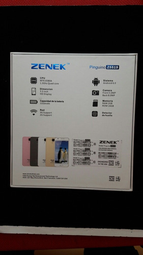 Zenek Pinguino Z5519 Detector Huella Android 6 Mem 16g Cam 8