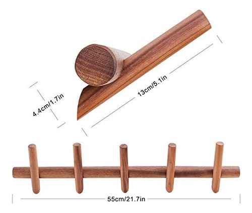Ganchos De Madera Para Abrigos Montados En La Pared, Soporte