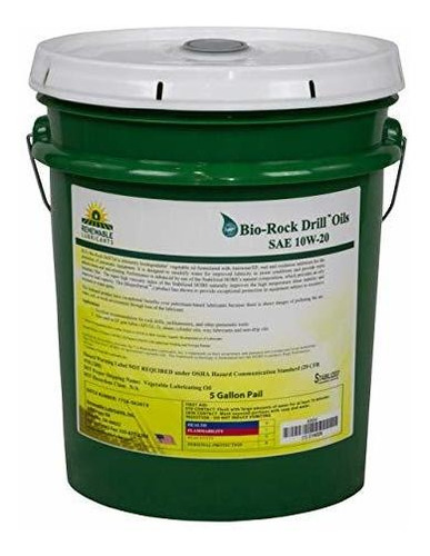 Lubricantes Renovables Bio-rock Sae 10w20 Drill Oil, Balde D (Reacondicionado)
