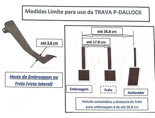 Trava Antifurto Veiculos Ajustável Com Cadeado -trava Pedais