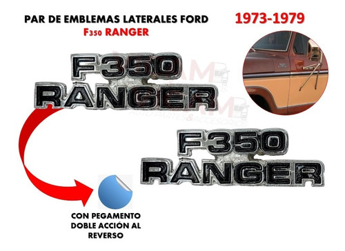 Par De Emblemas Laterales Ford Ranger F-350 1973-1979