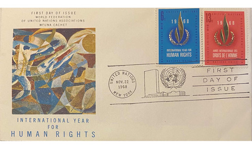 Sobre Primer Día. Oficina Postal De La Onu. 22/11/1968