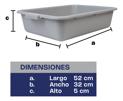 Caledonia CHALE-5 Charola Levantamuertos Polipropileno Chale 5 Color Gris
