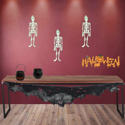 Esqueleton Neon Decorativo Halloween 24cm - Unid