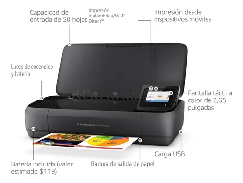 Impressora Multifuncional Móvel Hp Officejet 250 Negro | MercadoLivre