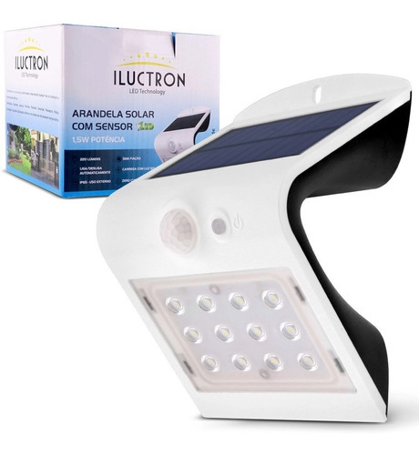 Luminária Led Arandela Solar Com Sensor 1,5w Iluctron 