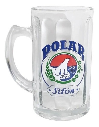 Jarra De Vidrio Cerveza Polar Sifón Coleccionable