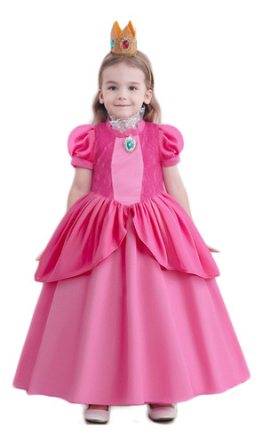 Vestido Princess Peach Para Niña, Fiesta De Cumpleaños, Ropa