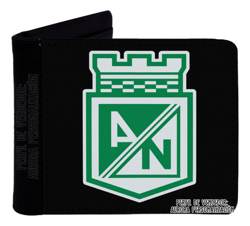 Billetera Cartera Cuero Sintético Atletico Nacional Futbol 3