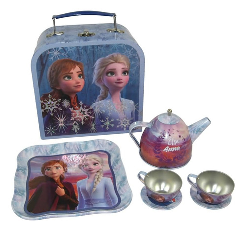 Juego De Té Disney Frozen 7 Pzas Valija Infantil Original!