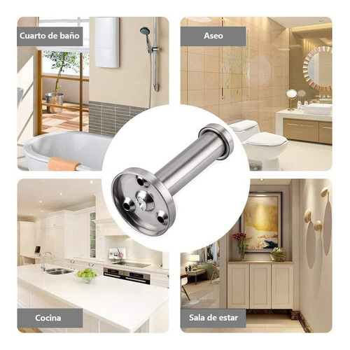 6 Ganchos Pared Acero Inoxidable Para Colgar Ropa Y Toallas