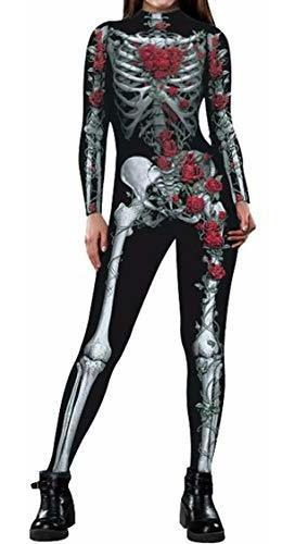 Disfraz Talla Large Para Mujer De Esqueleto Floral Para