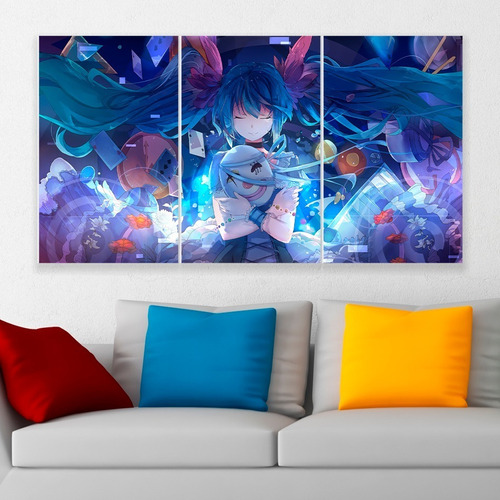 Cuadro Triptico Hatsune Miku Vocaloid Art