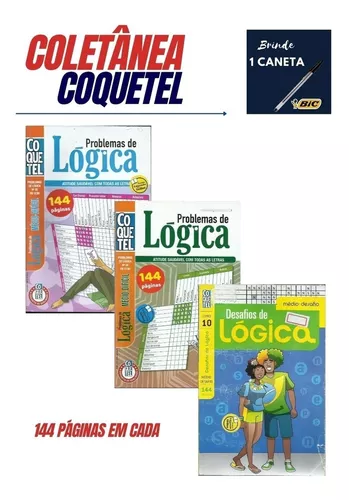 Livro de Passatempo Coquetel Problemas de Lógica Kit 2 Vols