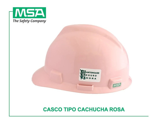 Casco De Seguridad Tipo Cachucha V-gard Rosa, Matraca Msa