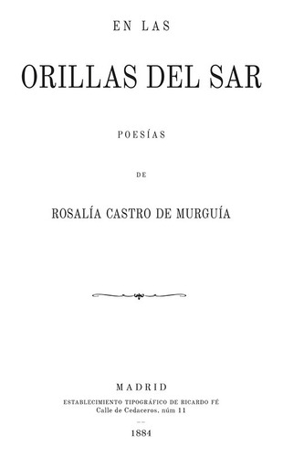 A Las Orillas Del Sar, De Castro De Murguia, Rosalia. Editorial Jdej Editores, Tapa Blanda En Español