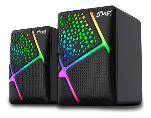 Parlantes Gaming Speaker J&r J5248 Usb Iluminación Rgb