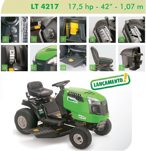 Trator Cortador De Grama A Gasolina 17,5hp Trapp Lt4217